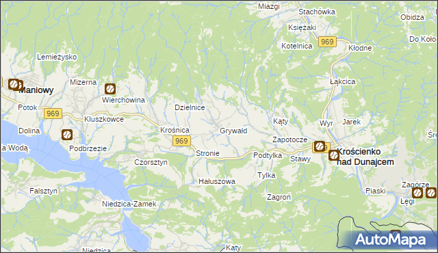 mapa Grywałd, Grywałd na mapie Targeo