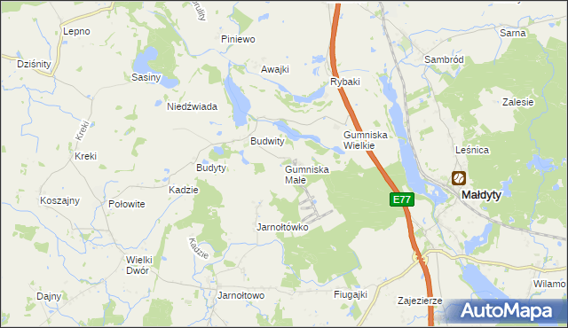 mapa Gumniska Małe, Gumniska Małe na mapie Targeo