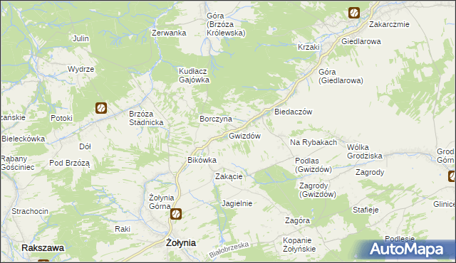 mapa Gwizdów gmina Leżajsk, Gwizdów gmina Leżajsk na mapie Targeo