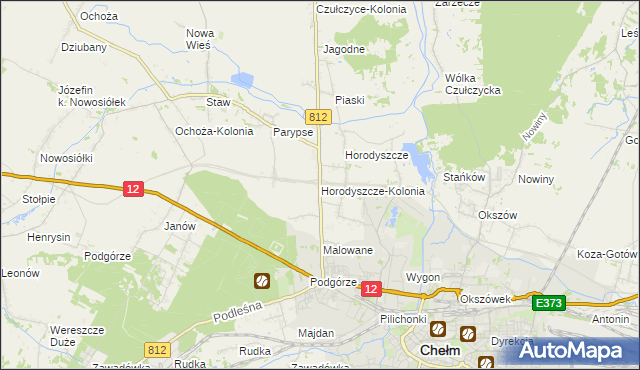 mapa Horodyszcze-Kolonia, Horodyszcze-Kolonia na mapie Targeo