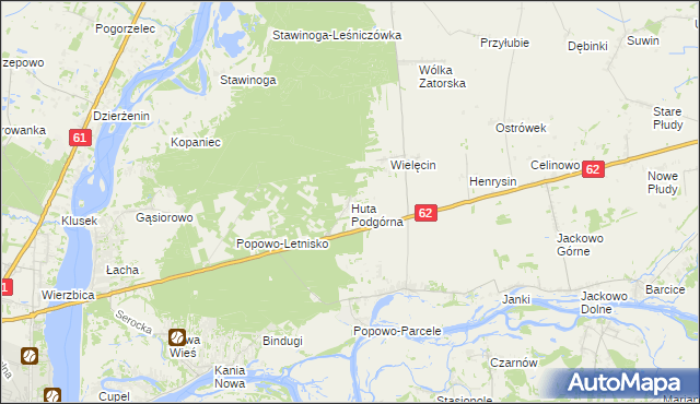 mapa Huta Podgórna gmina Somianka, Huta Podgórna gmina Somianka na mapie Targeo