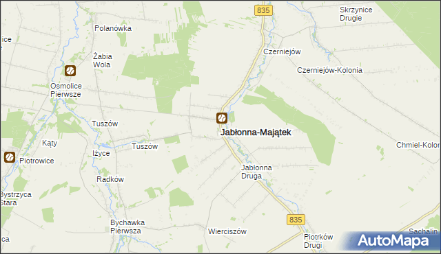 mapa Jabłonna-Majątek, Jabłonna-Majątek na mapie Targeo