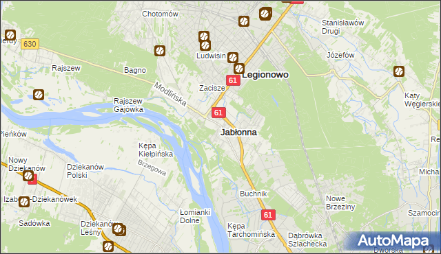 mapa Jabłonna powiat legionowski, Jabłonna powiat legionowski na mapie Targeo