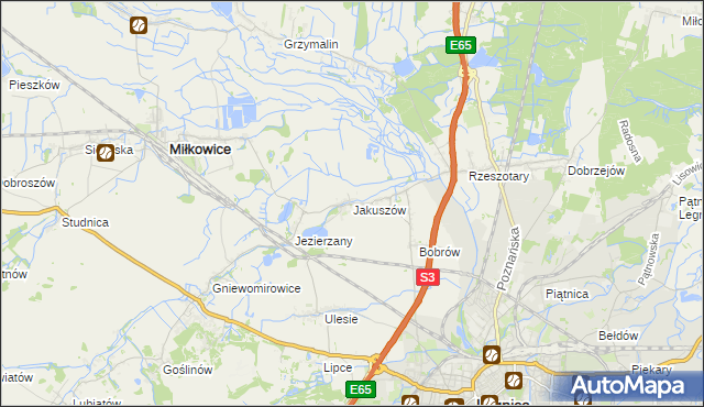 mapa Jakuszów, Jakuszów na mapie Targeo