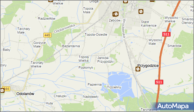 mapa Janków Przygodzki, Janków Przygodzki na mapie Targeo