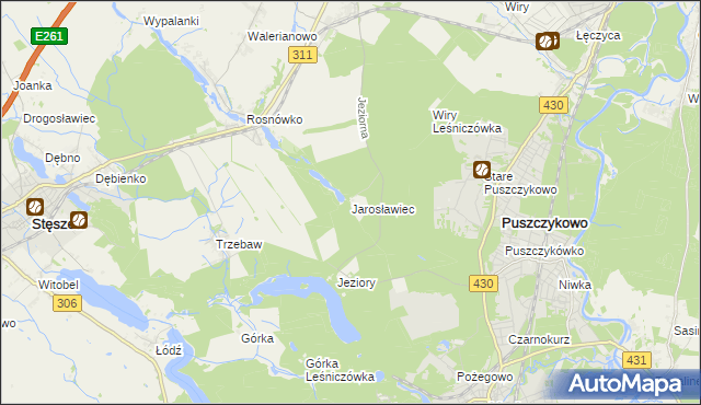 mapa Jarosławiec gmina Komorniki, Jarosławiec gmina Komorniki na mapie Targeo