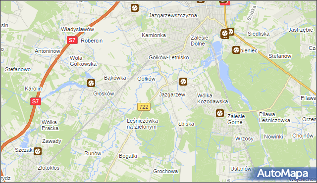 mapa Jazgarzew, Jazgarzew na mapie Targeo
