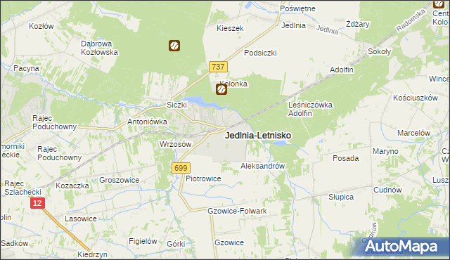 mapa Jedlnia-Letnisko, Jedlnia-Letnisko na mapie Targeo