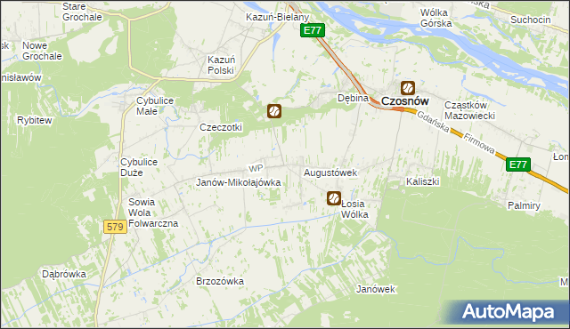 mapa Jesionka gmina Czosnów, Jesionka gmina Czosnów na mapie Targeo