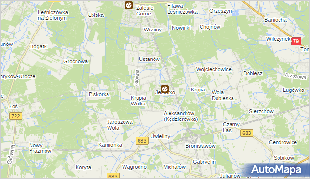 mapa Jeziórko gmina Prażmów, Jeziórko gmina Prażmów na mapie Targeo