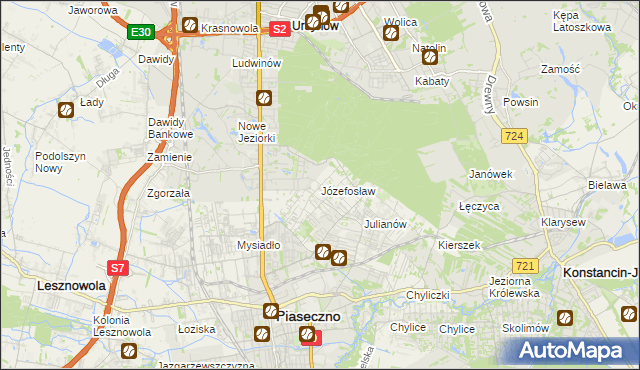 mapa Józefosław, Józefosław na mapie Targeo