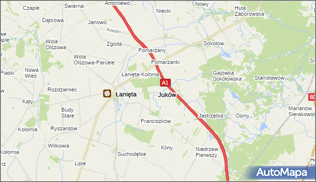 mapa Juków, Juków na mapie Targeo