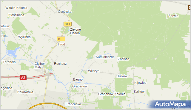mapa Kamieniczne, Kamieniczne na mapie Targeo