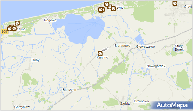 mapa Karcino, Karcino na mapie Targeo