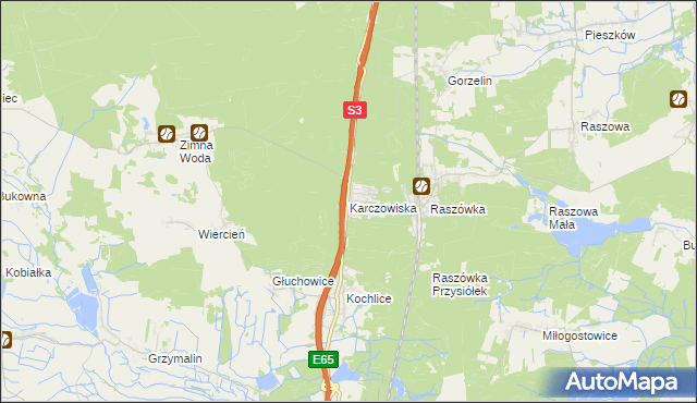 mapa Karczowiska, Karczowiska na mapie Targeo