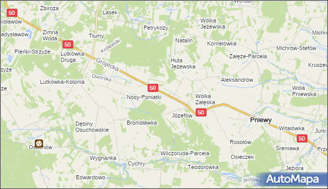 mapa Karolew gmina Pniewy, Karolew gmina Pniewy na mapie Targeo