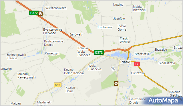 mapa Kębłów gmina Piaski, Kębłów gmina Piaski na mapie Targeo