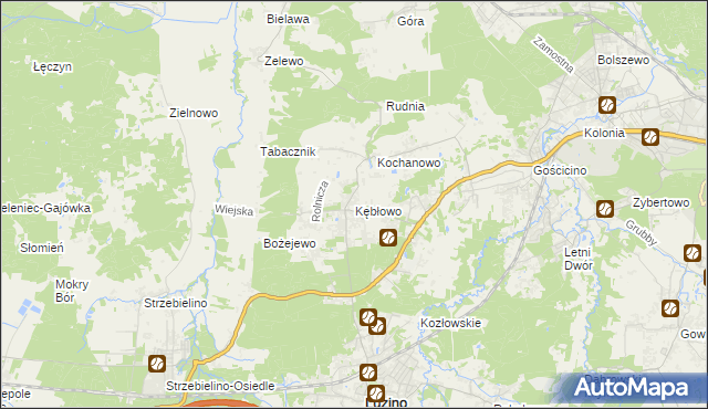 mapa Kębłowo gmina Luzino, Kębłowo gmina Luzino na mapie Targeo
