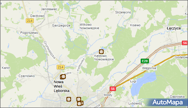 mapa Kębłowo Nowowiejskie, Kębłowo Nowowiejskie na mapie Targeo