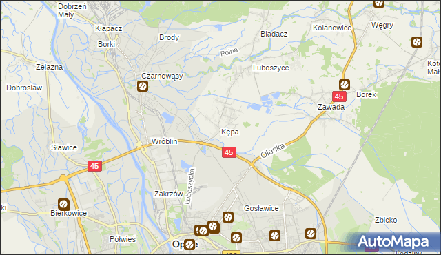 mapa Kępa gmina Łubniany, Kępa gmina Łubniany na mapie Targeo