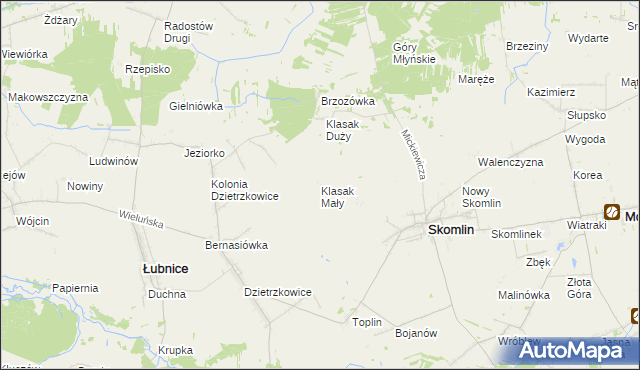 mapa Klasak Mały, Klasak Mały na mapie Targeo