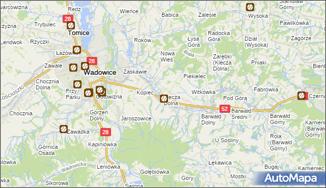 mapa Klecza Dolna, Klecza Dolna na mapie Targeo