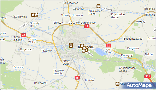 mapa Kluczbork, Kluczbork na mapie Targeo