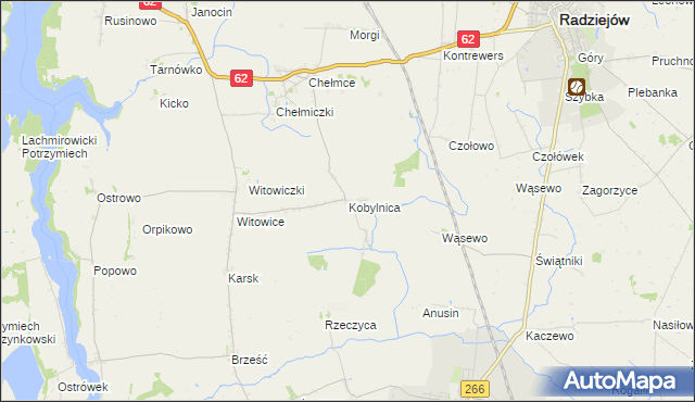 mapa Kobylnica gmina Kruszwica, Kobylnica gmina Kruszwica na mapie Targeo