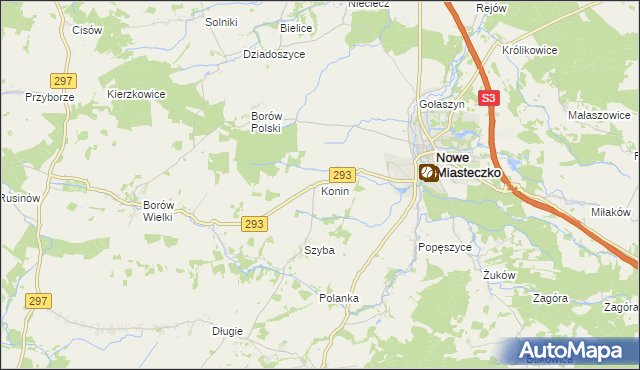 mapa Konin gmina Nowe Miasteczko, Konin gmina Nowe Miasteczko na mapie Targeo