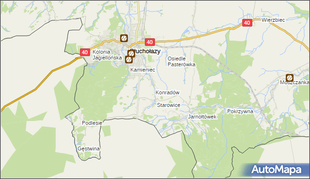 mapa Konradów gmina Głuchołazy, Konradów gmina Głuchołazy na mapie Targeo