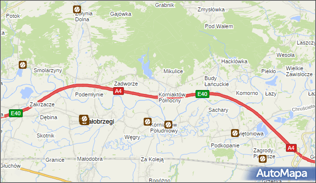 mapa Korniaktów Północny, Korniaktów Północny na mapie Targeo