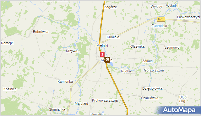 mapa Korycin, Korycin na mapie Targeo