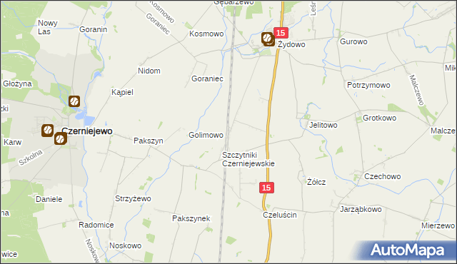 mapa Kosowo gmina Czerniejewo, Kosowo gmina Czerniejewo na mapie Targeo