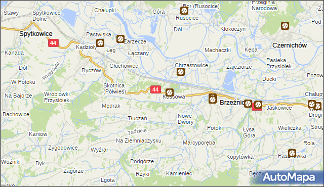 mapa Kossowa, Kossowa na mapie Targeo