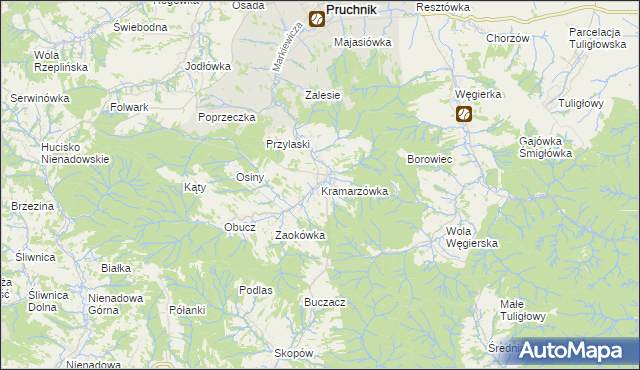 mapa Kramarzówka, Kramarzówka na mapie Targeo