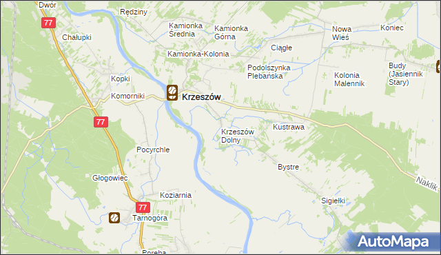 mapa Krzeszów Dolny, Krzeszów Dolny na mapie Targeo