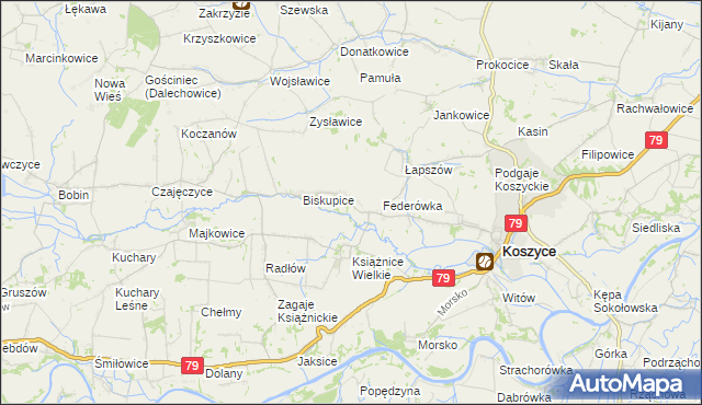 mapa Książnice Małe, Książnice Małe na mapie Targeo