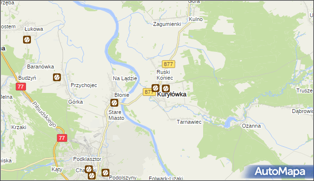 mapa Kuryłówka, Kuryłówka na mapie Targeo