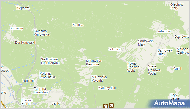 mapa Kurzacze gmina Kunów, Kurzacze gmina Kunów na mapie Targeo