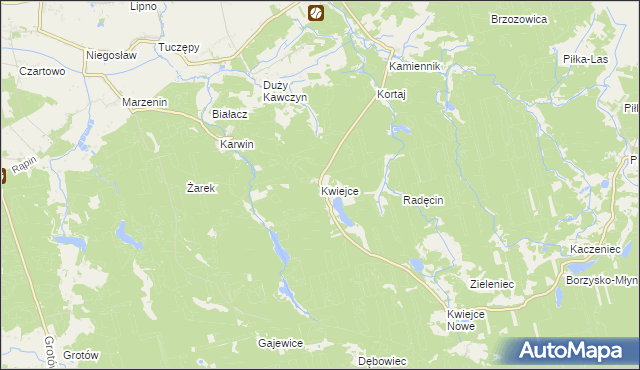 mapa Kwiejce, Kwiejce na mapie Targeo