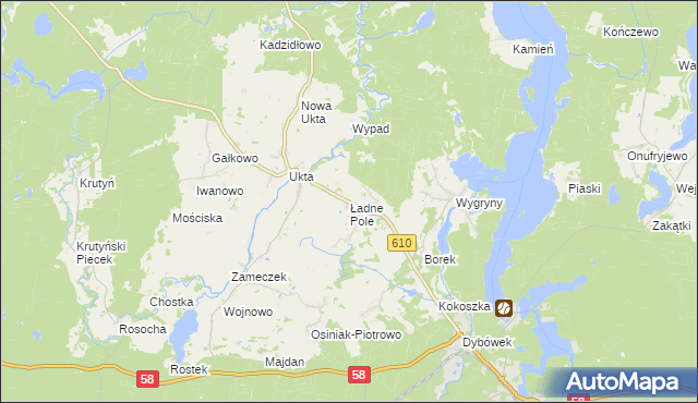 mapa Ładne Pole, Ładne Pole na mapie Targeo