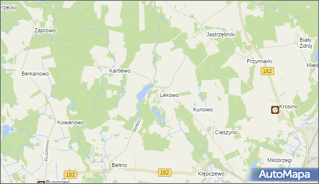 mapa Lekowo gmina Świdwin, Lekowo gmina Świdwin na mapie Targeo