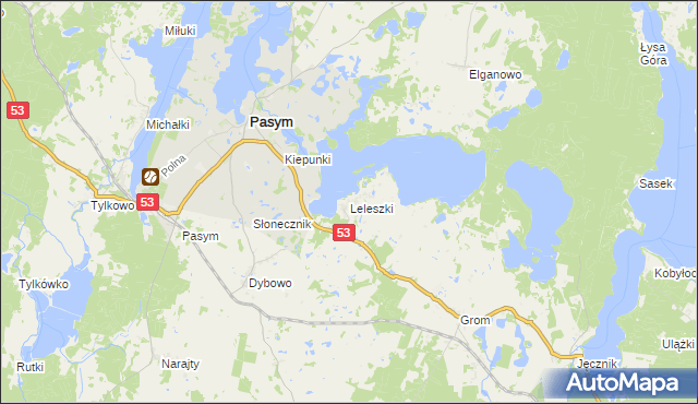 mapa Leleszki, Leleszki na mapie Targeo