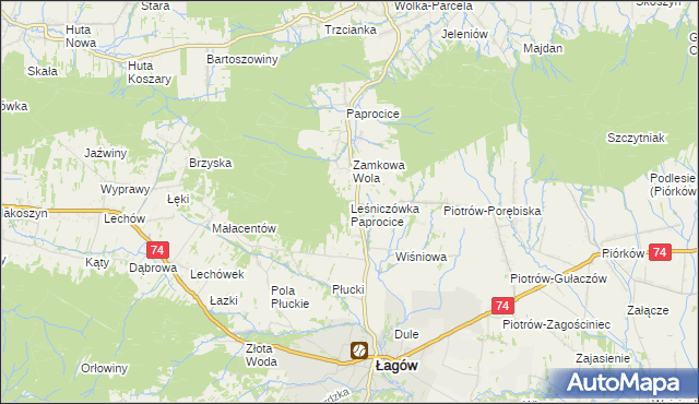 mapa Leśniczówka Paprocice, Leśniczówka Paprocice na mapie Targeo