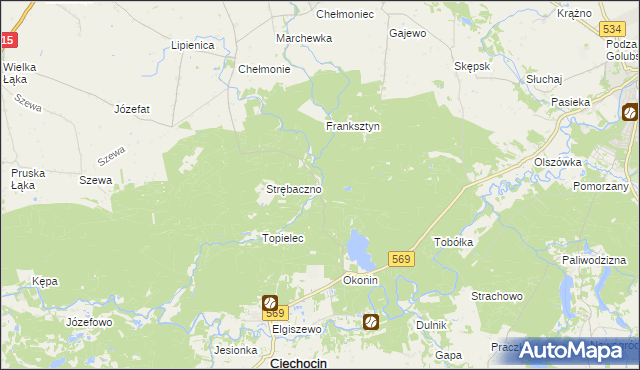 mapa Leśno gmina Ciechocin, Leśno gmina Ciechocin na mapie Targeo