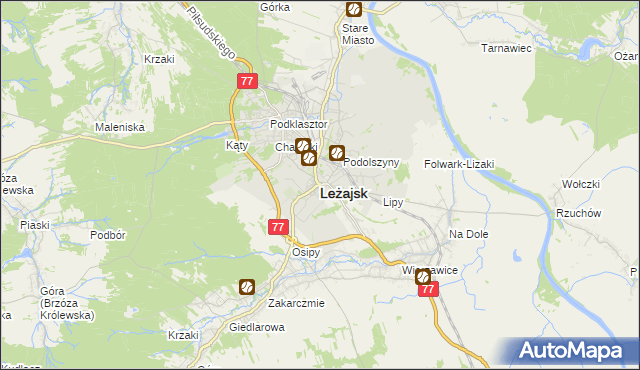 mapa Leżajsk, Leżajsk na mapie Targeo