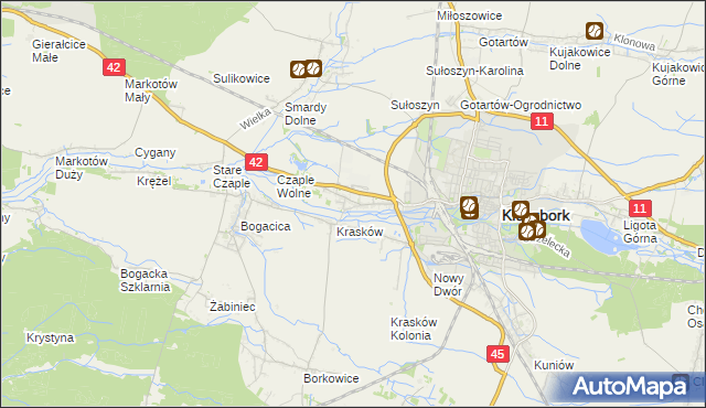 mapa Ligota Dolna gmina Kluczbork, Ligota Dolna gmina Kluczbork na mapie Targeo