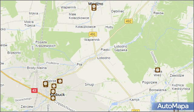 mapa Łobodno, Łobodno na mapie Targeo