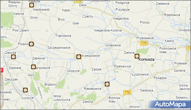 mapa Łososkowice, Łososkowice na mapie Targeo