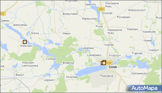mapa Lubiatowo gmina Dolsk, Lubiatowo gmina Dolsk na mapie Targeo